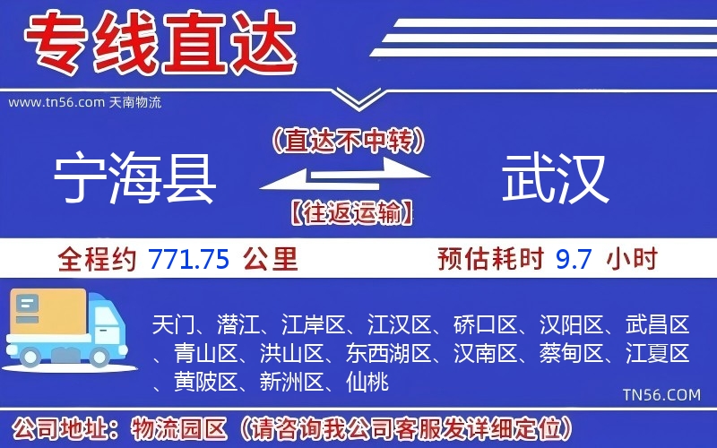 宁海县到武汉物流公司 宁海县到武汉物流公司