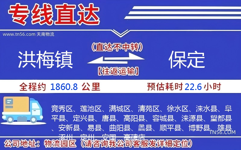 洪梅镇到保定物流公司 洪梅镇到保定物流公司
