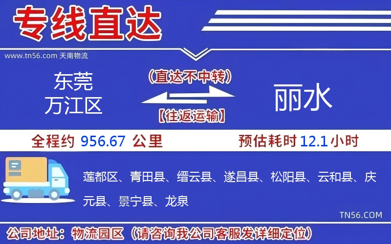 东莞万江区到丽水物流公司 东莞万江区到丽水物流公司