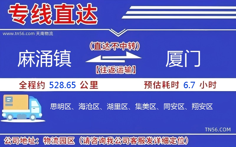 麻涌镇到厦门物流公司 麻涌镇到厦门物流公司