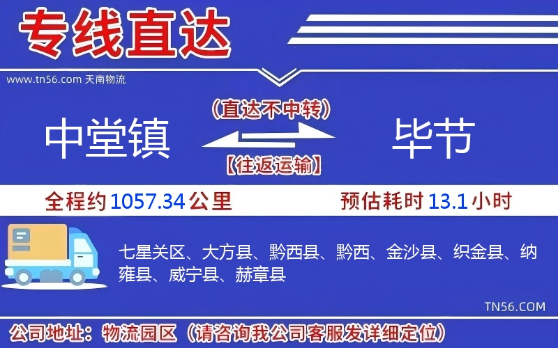 中堂镇到毕节物流公司 中堂镇到毕节物流公司