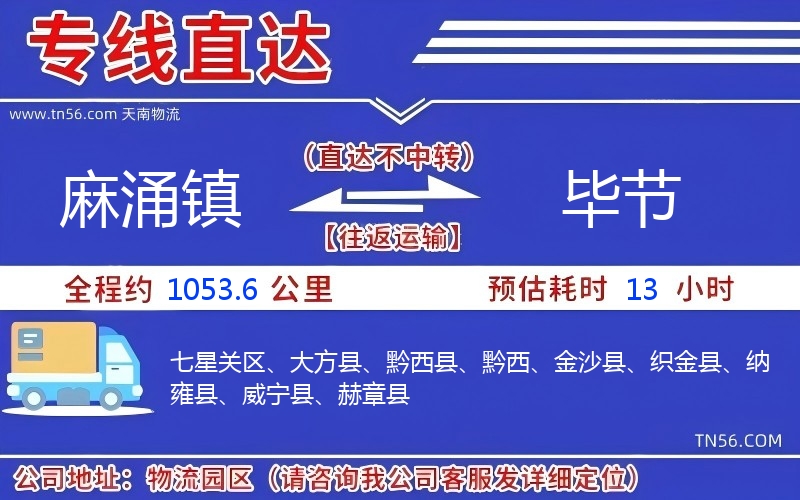 麻涌镇到毕节物流公司