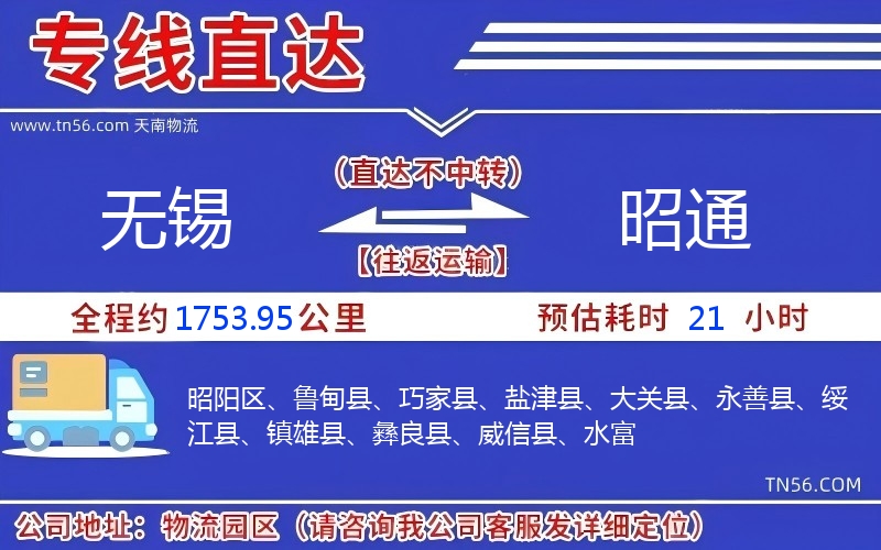 无锡到昭通物流公司