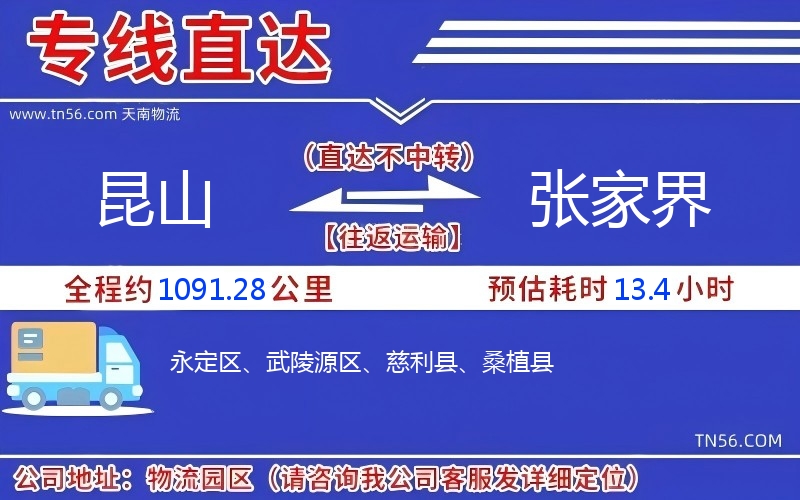 昆山到张家界物流公司