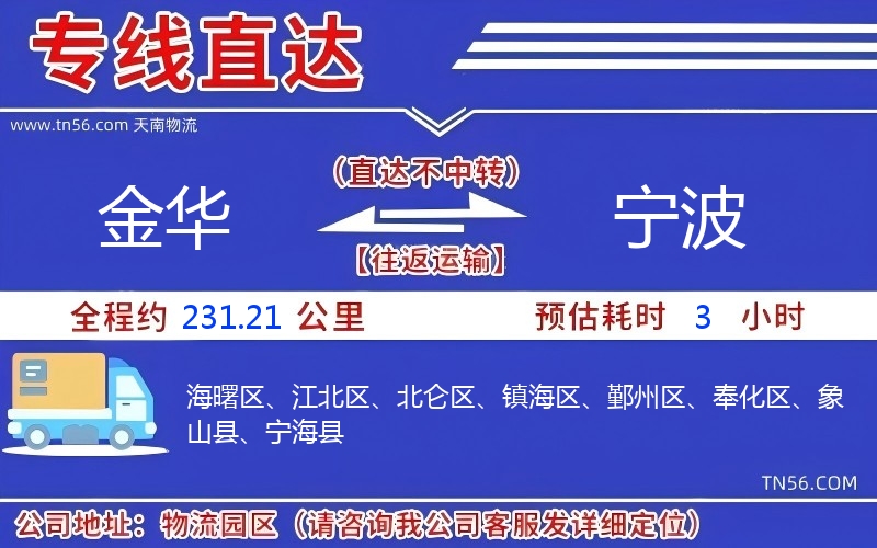 金华到宁波物流公司 金华到宁波物流公司