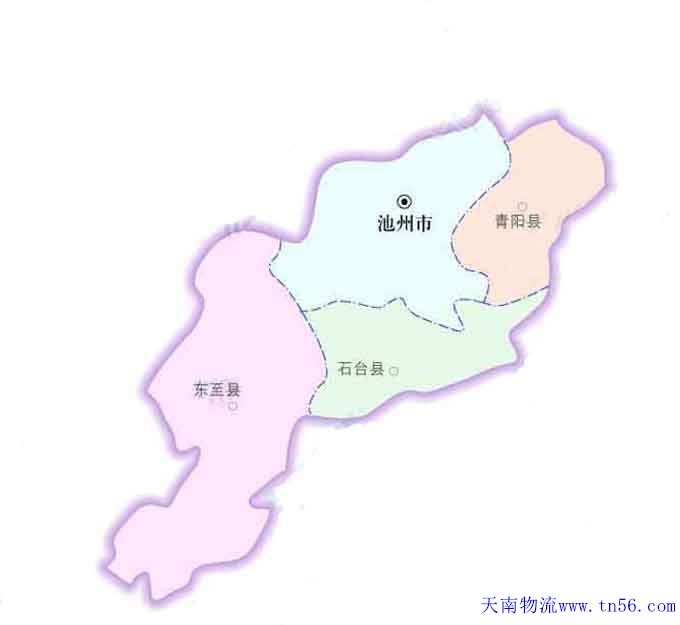 东莞到池州市物流地图