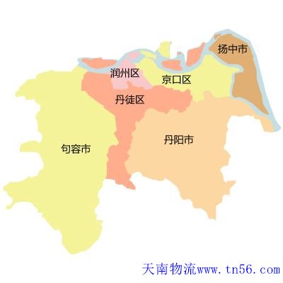 东莞到镇江市物流地图